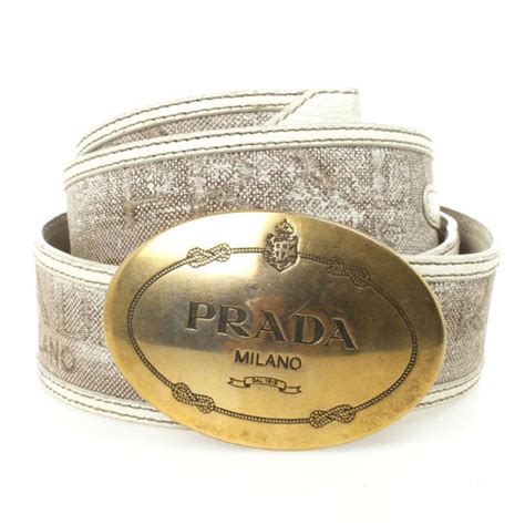 prada bianco argento pelle verniciata fibbia women's belt 26w|Cinture Prada in Pelle Bianco taglia 95 cm .